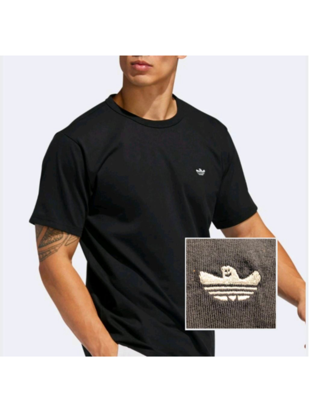 Men's Adidas Black Short Sleeve Tee Shirt 2XL White Ghost Shmoo Logo Halloween